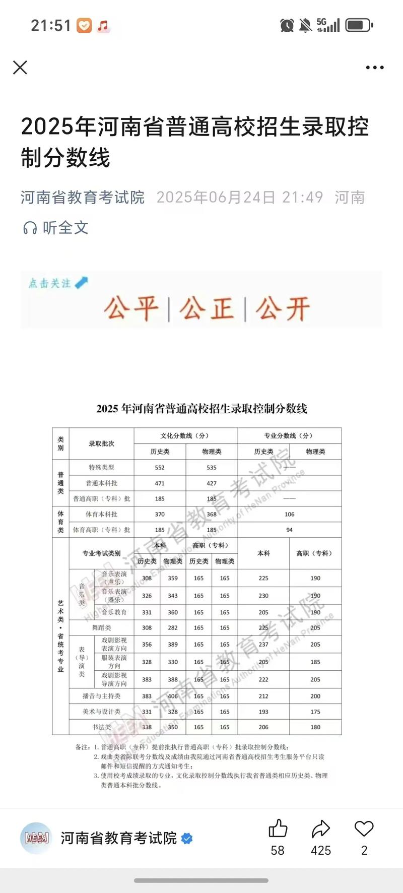 河南540分能上一本吗 河南一本线2025分数线